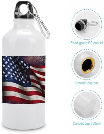 600ml aluminum sports bottle with USA flag — photo 5
