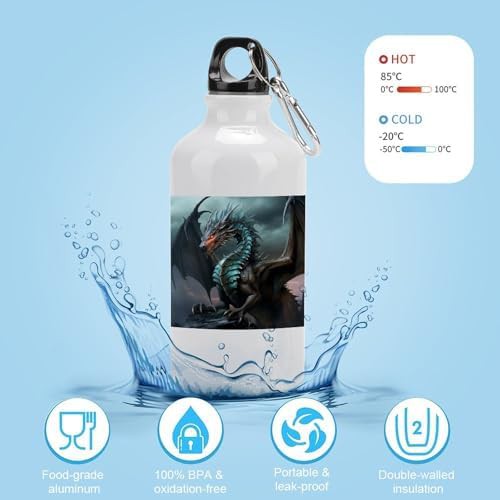 400ml Aluminum Sports Water Bottle Cool Dragon Printed Large — photo 4