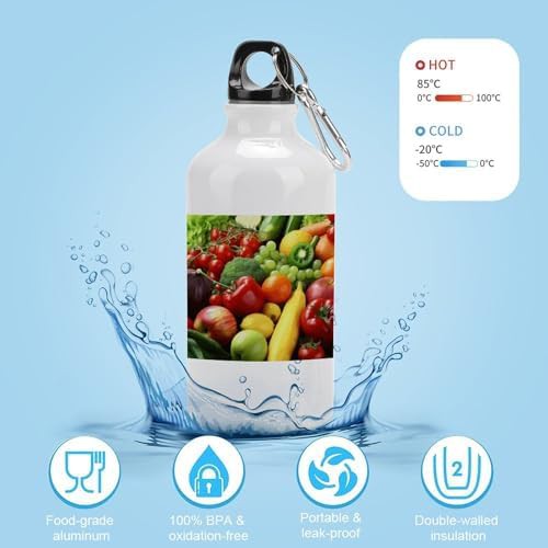 400ml Aluminum Sports Water Bottle Fresh Vegetables Fruits Printed — photo 4