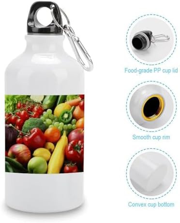 400ml Aluminum Sports Water Bottle Fresh Vegetables Fruits Printed — photo 5