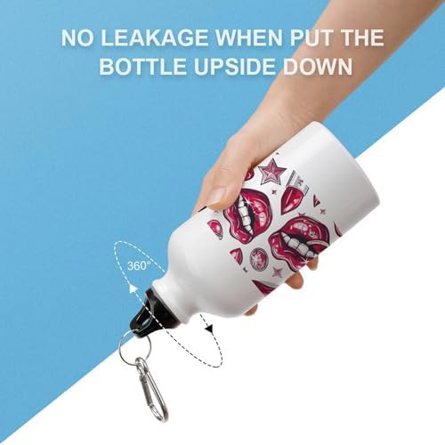 400ml Aluminum Sports Water Bottle Cartoon Style Lips Printed Large — photo 3