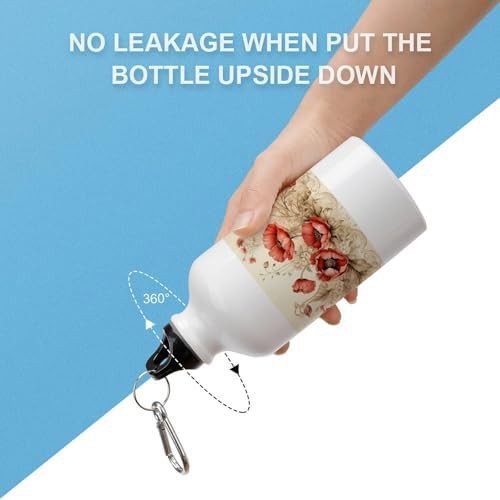 400ml Aluminum Sports Water Bottle Poppies And Lace Printed Large — photo 3