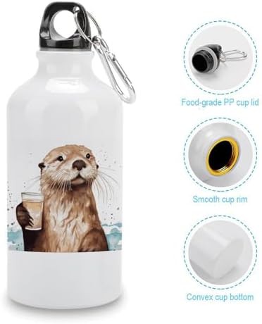 400ml Aluminum Sports Water Bottle Sea Otter Printed Large Capacity — photo 5