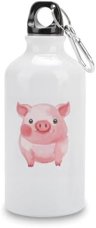 400ml Aluminum Sports Water Bottle Lovely Pink Pig Printed Large