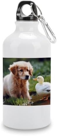 400ml Aluminum Sports Water Bottle Dog And A Duck Printed Large