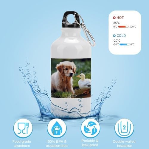 400ml Aluminum Sports Water Bottle Dog And A Duck Printed Large — photo 4