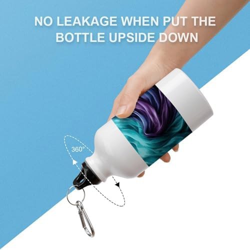 400ml Aluminum Sports Water Bottle Light Emerald Green And Purple — photo 3