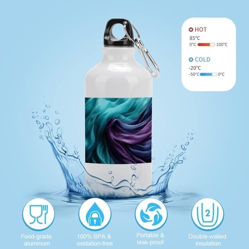 400ml Aluminum Sports Water Bottle Light Emerald Green And Purple — photo 4