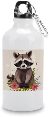 400ml Aluminum Sports Water Bottle Raccoon Printed Large Capacity
