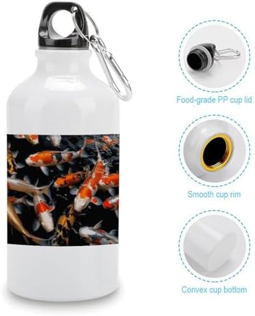 400ml Aluminum Sports Water Bottle Japan Fancy Carp Fishes Printed — photo 5