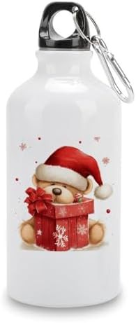 400ml Aluminum Sports Water Bottle Santa Hat Gift And Merry