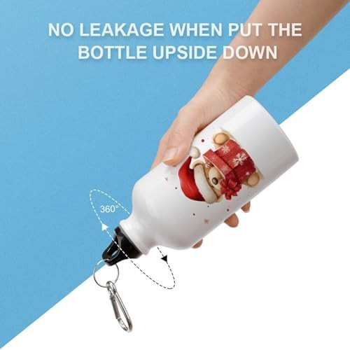 400ml Aluminum Sports Water Bottle Santa Hat Gift And Merry — photo 3