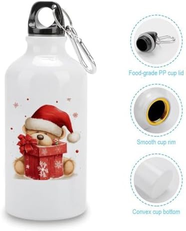 400ml Aluminum Sports Water Bottle Santa Hat Gift And Merry — photo 5