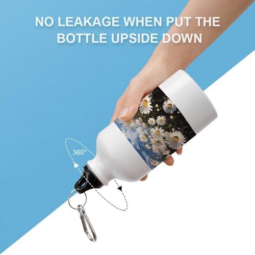 400ml Aluminum Sports Water Bottle Beautiful Daisies Printed Large — photo 3