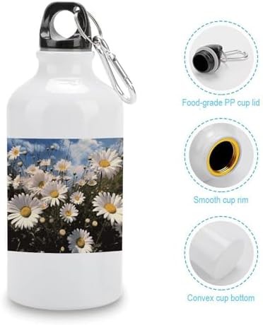 400ml Aluminum Sports Water Bottle Beautiful Daisies Printed Large — photo 5