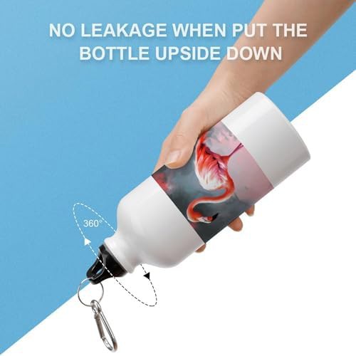 600ml Aluminum Sports Water Bottle Painting Flamingo Printed Large — photo 3