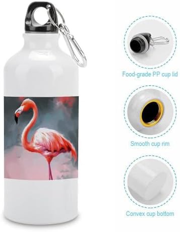 600ml Aluminum Sports Water Bottle Painting Flamingo Printed Large — photo 5