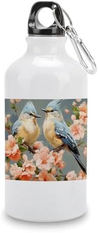 400ml Aluminum Sports Water Bottle Flower And Bird Painting Printed