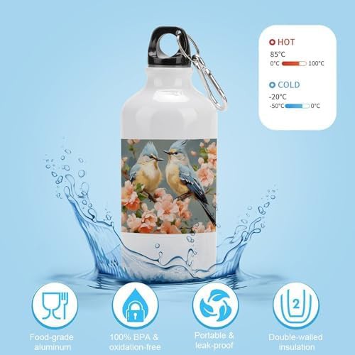 400ml Aluminum Sports Water Bottle Flower And Bird Painting Printed — photo 4