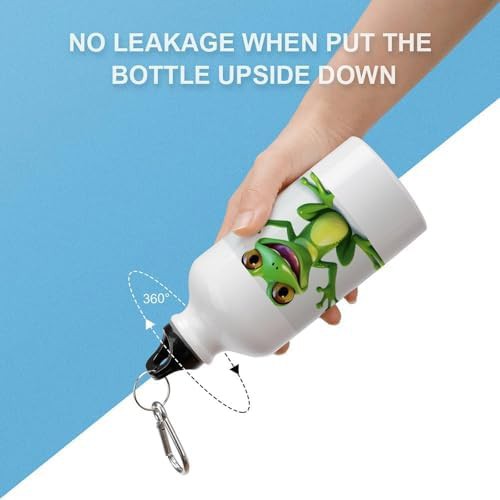 400ml Aluminum Sports Water Bottle Green Frog Printed Large — photo 3
