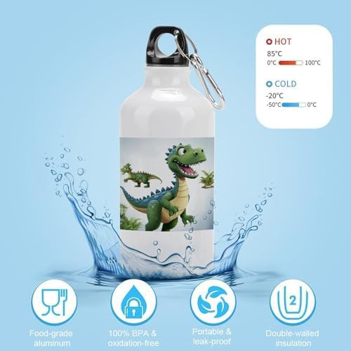 400ml Aluminum Sports Water Bottle Cartoon Dinosaur Images Printed aluminum-400ml-sports-water-images — photo 4
