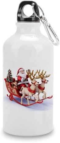 400ml Aluminum Sports Water Bottle Santa Claus Reindeer Sled