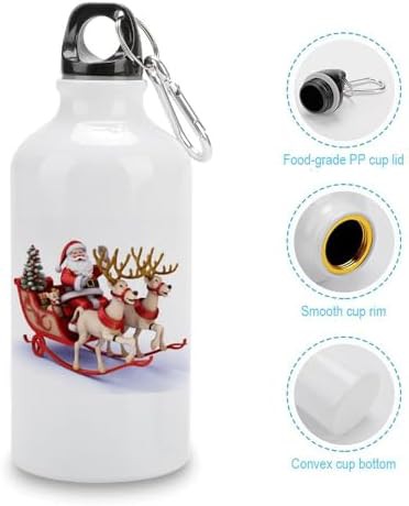 400ml Aluminum Sports Water Bottle Santa Claus Reindeer Sled — photo 5