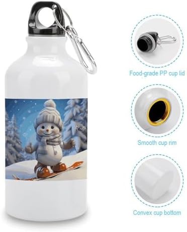 400ml Aluminum Sports Water Bottle Cute Snowboard Snowman Printed — photo 5