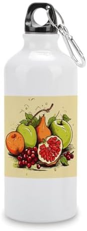 600ml Aluminum Sports Water Bottle Fruit Painting Style Printed