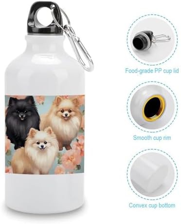 400ml Aluminum Sports Water Bottle Pomeranians Pattern Printed — photo 5