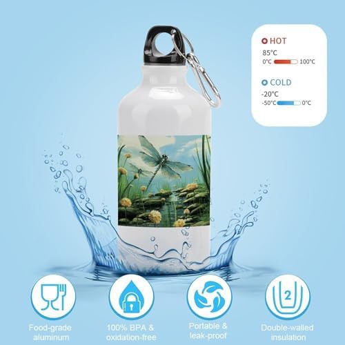 400ml Aluminum Sports Water Bottle Dragonflies in Flight Printed aluminum-400ml-sports-water-flight — photo 4