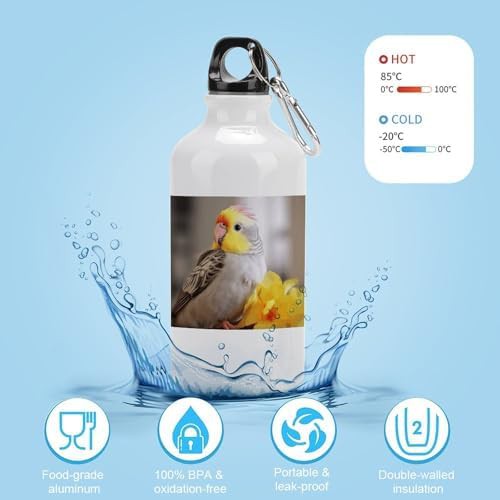 400ml Aluminum Sports Water Bottle Cute Cockatiel Printed Large — photo 4