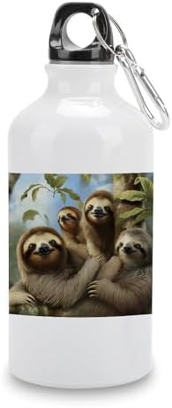400ml Aluminum Sports Water Bottle Sloth Family Printed Large