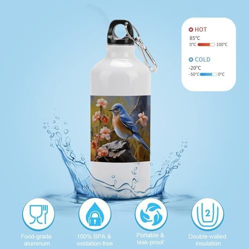600ml Aluminum Sports Water Bottle Eastern Bluebird Printed Large — photo 4