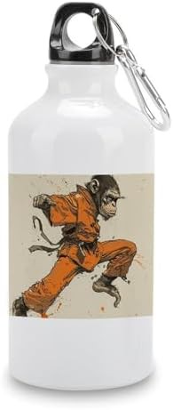 400ml Aluminum Sports Water Bottle Orange Shirt Monkey Printed