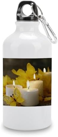 400ml Aluminum Sports Water Bottle Yellow Butterfly with White