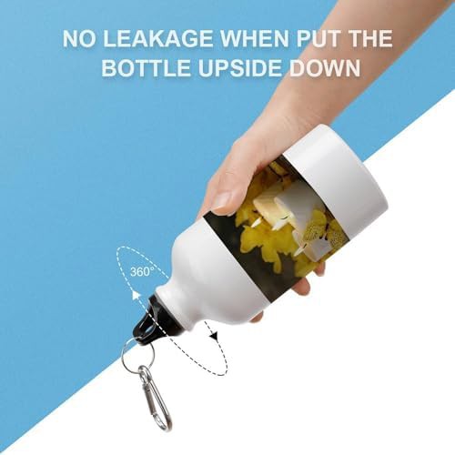 400ml Aluminum Sports Water Bottle Yellow Butterfly with White — photo 3