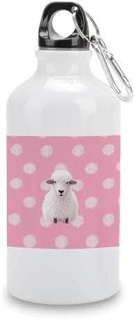 400ml Aluminum Sports Water Bottle White Sheep on Background