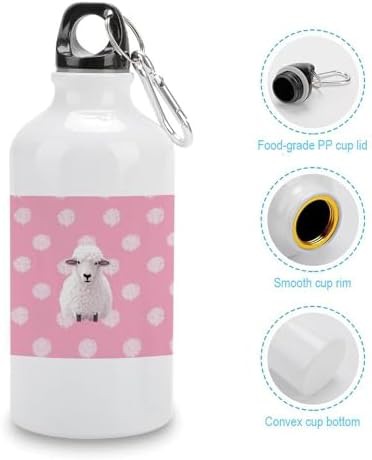 400ml Aluminum Sports Water Bottle White Sheep on Background — photo 5