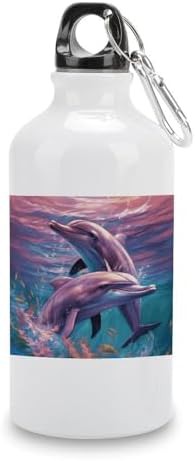 400ml Aluminum Sports Water Bottle Dolphins Art Printed Large