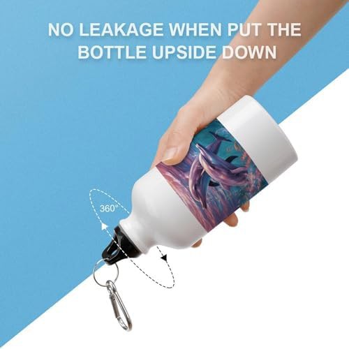 400ml Aluminum Sports Water Bottle Dolphins Art Printed Large — photo 3