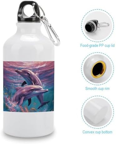 400ml Aluminum Sports Water Bottle Dolphins Art Printed Large — photo 5