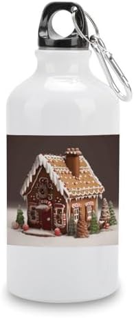 400ml Aluminum Sports Water Bottle Gingerbread House Printed Large