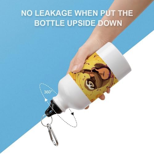 400ml Aluminum Sports Water Bottle Music And Sloth Printed Large — photo 3