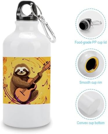 400ml Aluminum Sports Water Bottle Music And Sloth Printed Large — photo 5