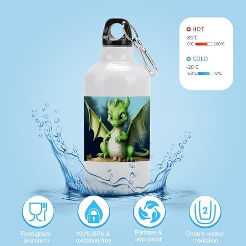 400ml Aluminum Sports Water Bottle Dragon Cute Printed Large — photo 4