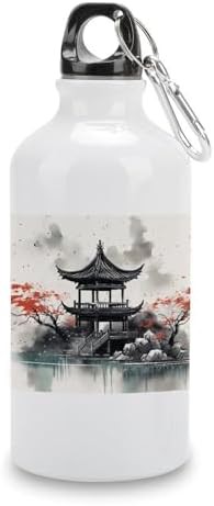 400ml Aluminum Sports Water Bottle Chinese Ink Painting Printed