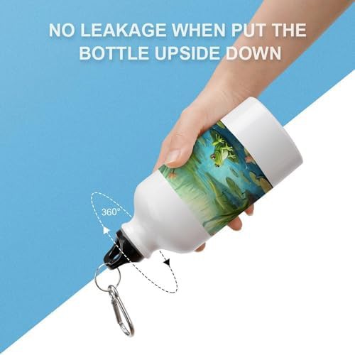 400ml Aluminum Sports Water Bottle Frog in A Pond Printed Large — photo 3