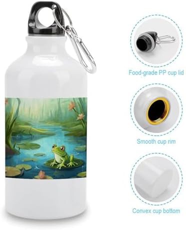400ml Aluminum Sports Water Bottle Frog in A Pond Printed Large — photo 5