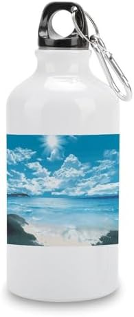 400ml Aluminum Sports Water Bottle Tropical Seascape Printed Large